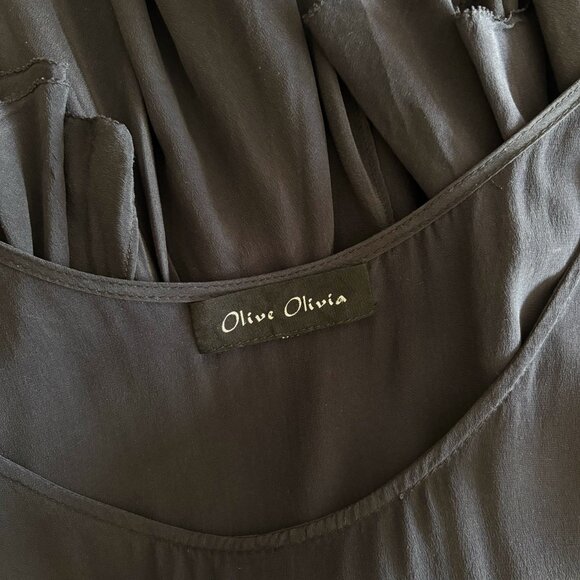 Olive Olivia silk tank top black asymmetrical - Picture 7 of 8